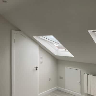 Skylight window installation in attic roof