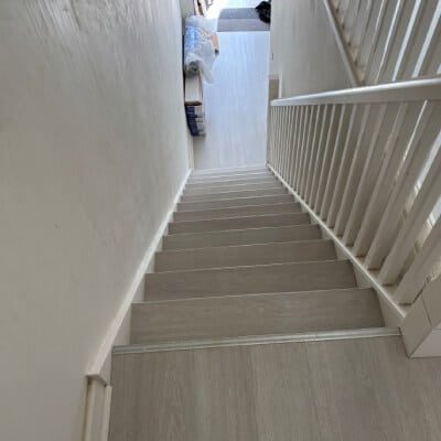 Modern attic staircase with open design