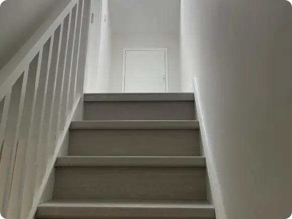 Stylish staircase railing in attic conversion