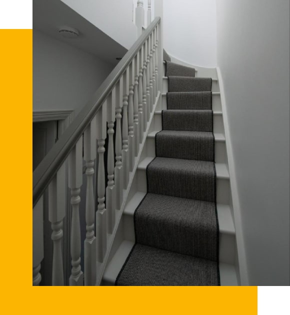 Stylish staircase railing in attic conversion